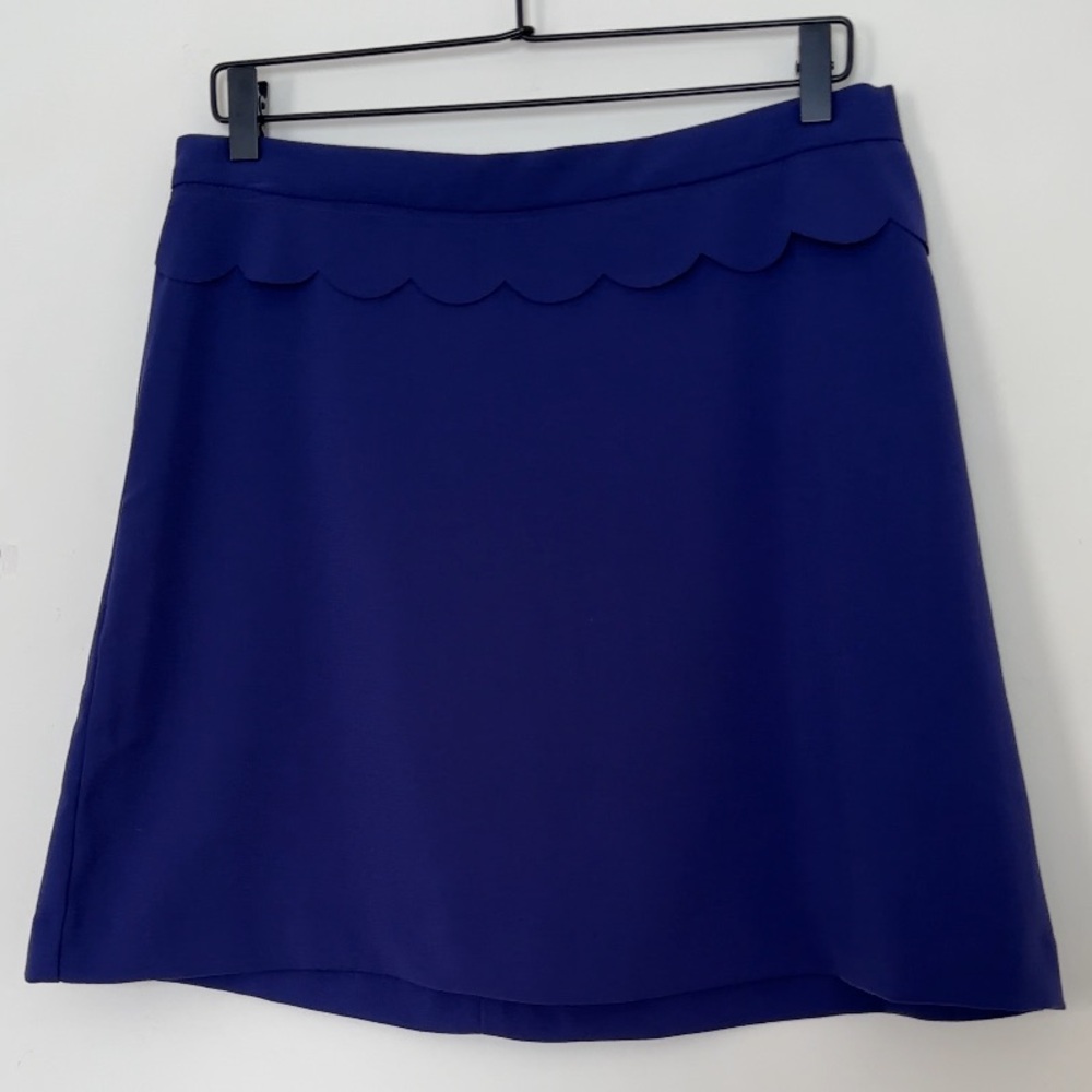 Banana Republic Mini A-Line Skirt Indigo Scalloped Trim NWT Size 10